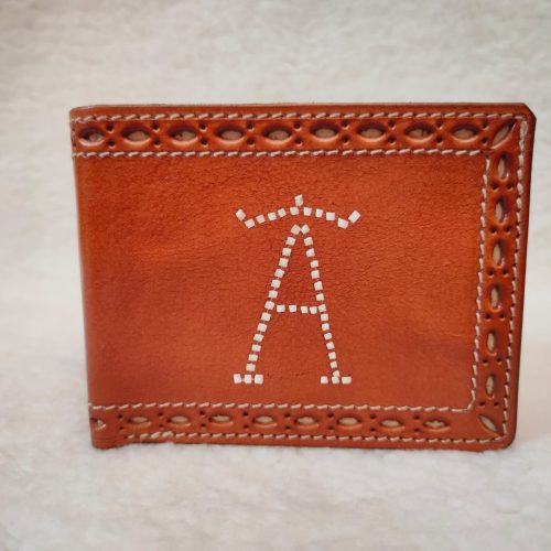 Cartera de piel vaqueta artesanal para hombre de Roman Leather con interior de piel de cabra.